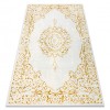 Covor CORE 6268 Cadru, ornament Umbrită - structural, două niveluri de l&acirc;nă, fildeș / aur, 160x220 cm, Dreptunghi, Lana