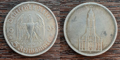 (A8) MONEDA DIN ARGINT GERMANIA - 5 MARK 1935, LIT. A, BISERICA DIN POTSDAM foto