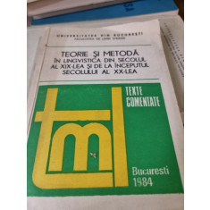 Teorie si metoda in lingvistică din secolul al XIX-lea si de la inceputul secolului al XX-lea