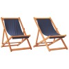 Scaune pliante 2 buc. Material textil albastru