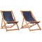 Scaune pliante 2 buc. Material textil albastru