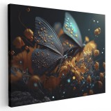 Tablou peisaj fantezie fluturi pe flori 1677 Tablou canvas pe panza CU RAMA 40x60 cm