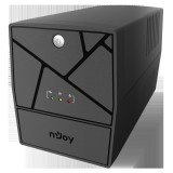 UPS NJOY, &quot;KEEN 1000&quot;, Line Int. cu management, tower, 1000VA/600W, AVR, Schuko x 4, 2 x baterie GP07122L, back-up 1 - 10 min., &quot;UPLI-LI100KU-CG01B&quot; (