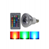 Spot LED E14 3W 16 culori reglare intensitate cu telecomanda-Conținutul pachetului 1 Bucată