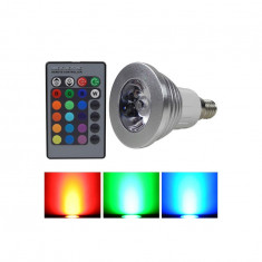 Spot LED E14 3W 16 culori reglare intensitate cu telecomanda-Conținutul pachetului 1 Bucată