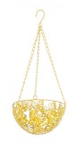 Suport ghiveci flori suspendabil metal galben 20 cm x 46 H