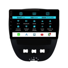 Navigatie Dedicata Peugeot 107 Citroen C1 Toyota Aygo (2005 - 2015),10Inch, 1Gb Ram, 32Gb Stocare, Carplay