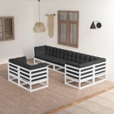 vidaXL Set mobilier de grădină cu perne, 8 piese, lemn masiv de pin 3076705