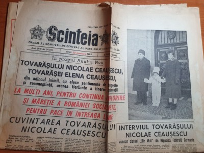 scanteia 30 decembrie 1988- nr cu ocazia anului nou,la multi ani patriei foto