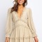 E1038-15 Rochie casual eleganta cu volanase si decupaj la spate