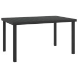 Cumpara ieftin Masă de grădină, negru, 140x90x74 cm, aluminiu și WPC