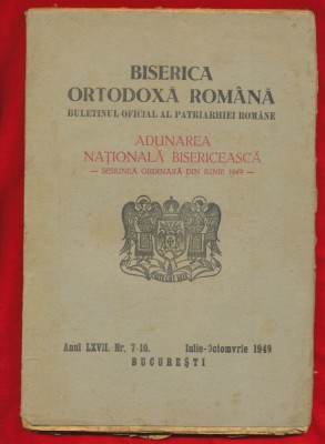 &amp;quot;Adunarea Nationala Bisericeasca&amp;quot; - 1949 - Revista BOR foto
