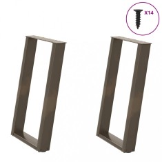 vidaXL Picioare de masă &icirc;n formă de U, 2 buc., oțel natural, 60 x (72-73) cm