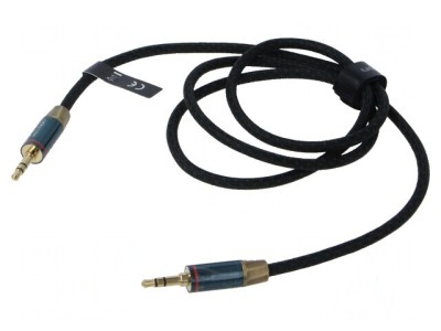 Cablu Jack 3,5mm mufă, din ambele părţi 1m - Placare aurit foto