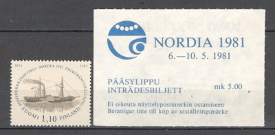 Finlanda.1981 Expozitia filatelica NORDIA KF.142 foto