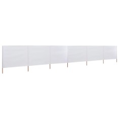 vidaXL Paravan anti-v&acirc;nt cu 6 panouri, alb, 800 x 80 cm, textil 44543