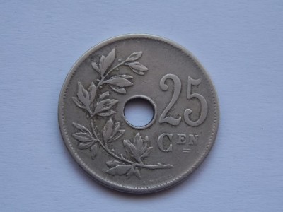 25 Centimes 1908 BELGIA (flemish legend) foto