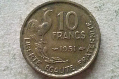 MONEDA 10 FRANCI 1951-FRANTA foto