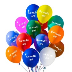 Set 10 baloane latex, La multi ani, 30cm, Ropet