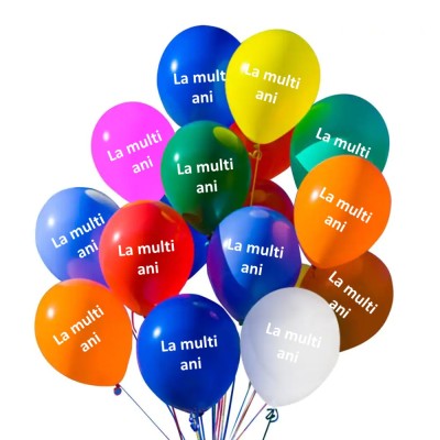 Set 100 baloane latex, La multi ani, 30cm, Ropet foto