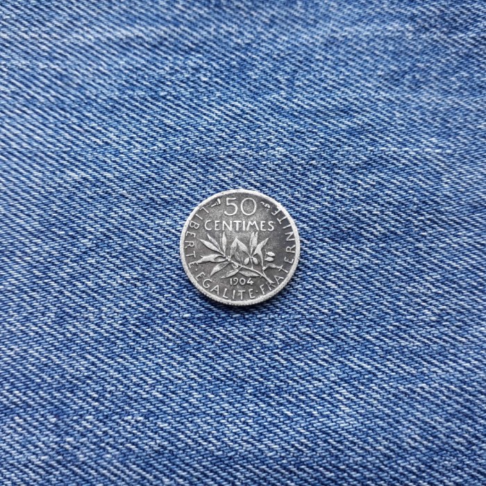 50 Centimes 1904 Franta argint