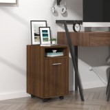 vidaXL Dulap lateral cu roți stejar maro 33x38x60 cm lemn prelucrat