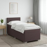 Cumpara ieftin Pat boxspring cu saltea Maro inchis 80 x 200 cm Tesatura