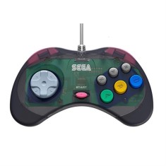 Controller Retro Bit Sega Saturn Usb Pad Grey foto