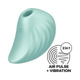 Stimulator Clitoris Pearl Diver Air Pulse+Vibration USB Silicon Verde, Satisfyer