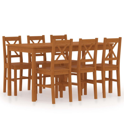 Set mobilier de bucatarie, 7 piese, maro miere, lemn de pin GartenMobel Dekor foto
