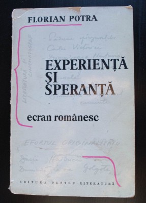 Florian Potra - Experiență și speranță. Ecran rom&amp;acirc;nesc foto