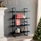 Gossi biblioteca cu 4 rafturi, negru, 100x30x140 cm, lemn masiv pin