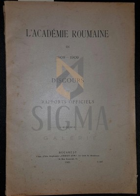 L&amp;#039;ACADEMIE ROUMAINE EN 1908-1909 foto