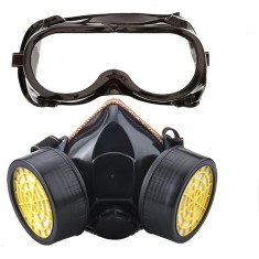 Set masca si ochelari de protectie Rqiurpn, 2 filtre, negru