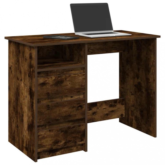 vidaXL Birou, stejar afumat, 102x50x75 cm, lemn compozit 860467