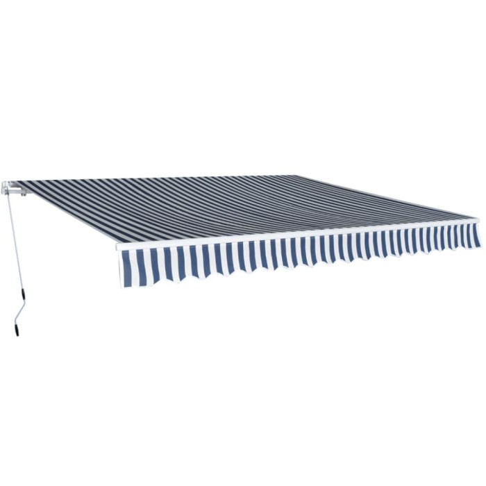 vidaXL Copertină pliabilă cu acționare manuală, albastru/alb, 400 cm 275570