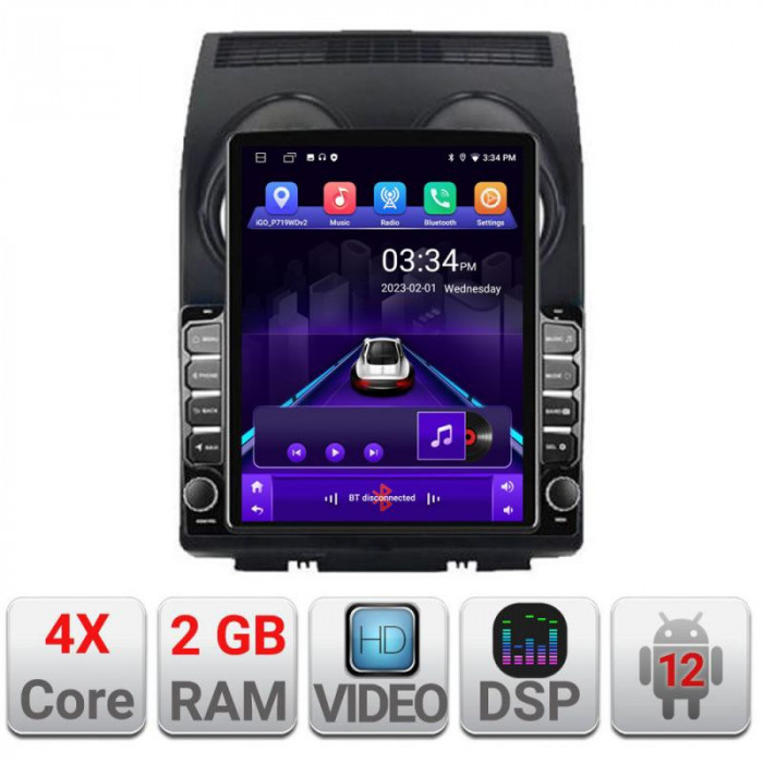 Navigatie dedicata Nissan Qashqai K-499 ecran tip TESLA 9.7&quot; cu Android Radio Bluetooth Internet GPS WIFI 2+32 DSP Quad Core CarStore Technology