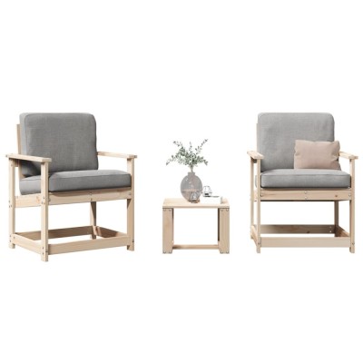 vidaXL Set mobilier de grădină, 3 piese, lemn masiv de pin 832630 foto