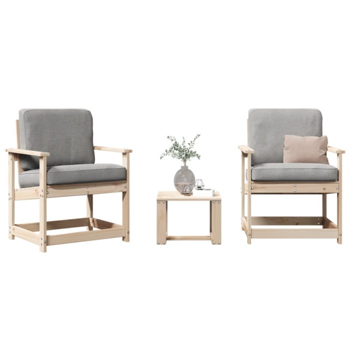 vidaXL Set mobilier de grădină, 3 piese, lemn masiv de pin 832630