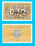 Lituania (p#29b) 0.1 Talonas 1991 UNC &#039;&Icirc;nlocuitorul Rublei Sovietice&#039; Cu text pe valoare