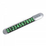 Suport numar telefon Tellur pentru parcare temporara, metalic, argintiu
