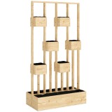 Outsunny Pat &icirc;nălțat cu spalier, jardiniere din lemn, ghiveci 90 x 45 x 170 cm | Aosom Romania