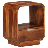 vidaXL Noptieră Lemn Masiv Acacia Maro 40x30x50 cm Sertar Dulap Masă Capăt Pat