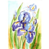 E97. Tablou original, Irisi violet aurii, acuarela pe hartie, neinramat, 21x29cm