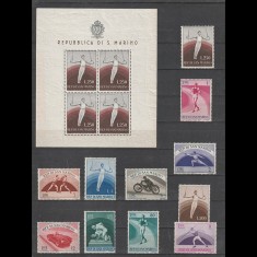Sport 1954/55 - San Marino - MNH/MLH - Serie + Bloc