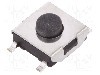 Microintrerupator 6.2x6.2mm, OFF-(ON), SPST-NO, NINIGI -