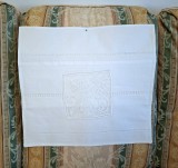 Fata de pernuta, Vintage din bumbac cu broderie crosetata manual, aplicata.