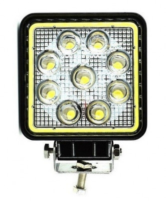 Proiector Led Auto Offroad Cu Angel Eyes 27W/12V-24V 1980 Lumeni Patrat Spot Beam 30 Grade 780146 foto