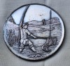 Pescar - pescuit pe rau, medalie veche superba & rara