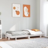 VidaXL Cadru de pat fără saltea, alb, 90x200 cm, lemn masiv pin